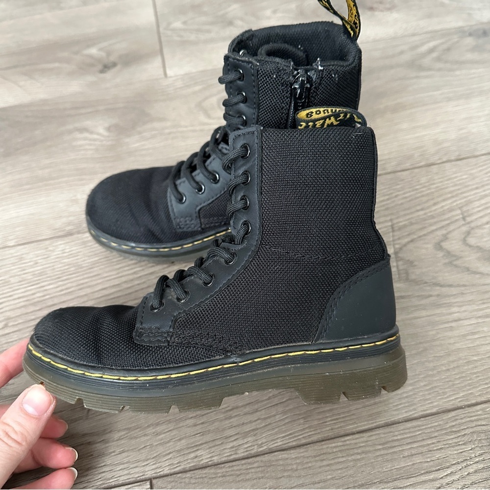 Dr Martens Combs Extra Tough Canvas Black kids utility combat boots size 13 - Picture 2 of 8